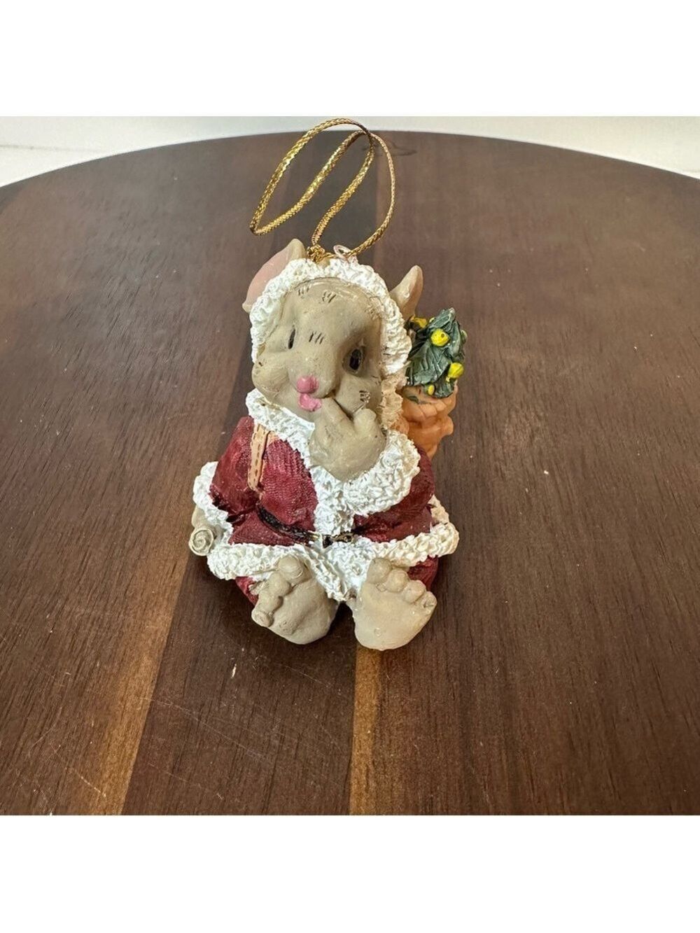 Vintage Mouse Christmas Ornament – Handmade Folk Art Style